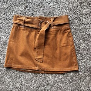 Denim Mustard Mini Skirt